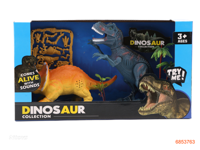 DINOSAUR SET W/LIGHT/SOUND/2*AG13 BATTERIES