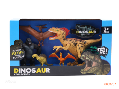 DINOSAUR SET W/LIGHT/SOUND/2AG13 BATTERIES