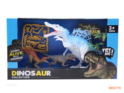 DINOSAUR SET W/LIGHT/SOUND/2AG13 BATTERIES