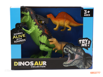 DINOSAUR SET W/LIGHT/SOUND/2*AG13 BATTERIES