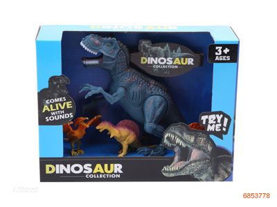 DINOSAUR SET W/LIGHT/SOUND/2AG13 BATTERIES