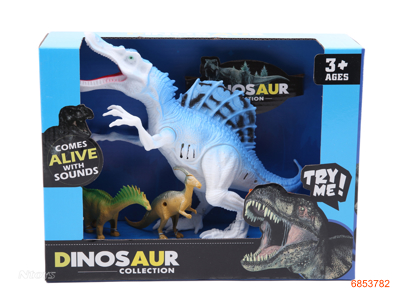 DINOSAUR SET W/LIGHT/SOUND/2*AG13 BATTERIES