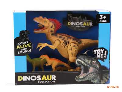 DINOSAUR SET W/LIGHT/SOUND/2*AG13 BATTERIES