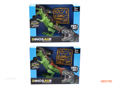 DINOSAUR SET W/LIGHT/SOUND/2*AG13 BATTERIES 2ASTD