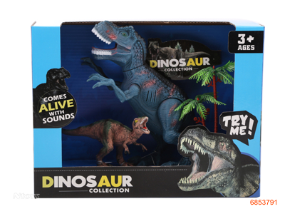 DINOSAUR SET W/LIGHT/SOUND/2*AG13 BATTERIES 2ASTD