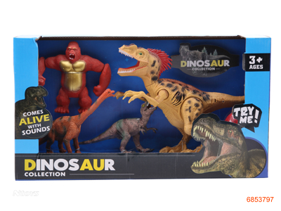 DINOSAUR SET W/LIGHT/SOUND/2AG13 BATTERIES