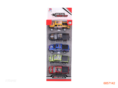 1:50 PULL BACK DIE-CAST CAR 5PCS