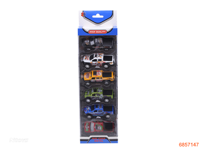 1:50 PULL BACK DIE-CAST CAR 6PCS