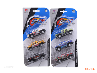 1:50 PULL BACK DIE-CAST CAR 3PCS