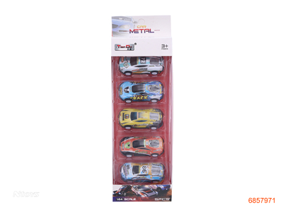 1:64 PULL BACK DIE-CAST CAR 5PCS