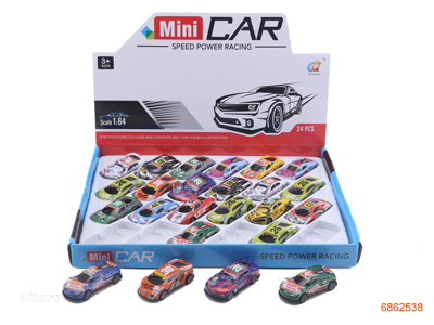 1:64 PULL BACK DIE-CAST CAR 24PCS/DISPLAY BOX