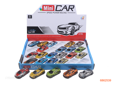 1:64 PULL BACK DIE-CAST CAR 24PCS/DISPLAY BOX