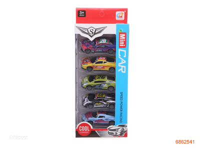 1:64 PULL BACK DIE-CAST CAR 5PCS