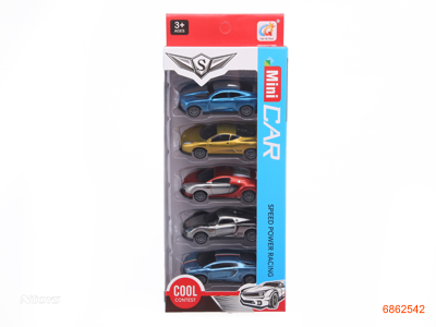 1:64 PULL BACK DIE-CAST CAR 5PCS