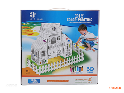 DIY DRAWING VILLA W/6PCS COLOUR PENS