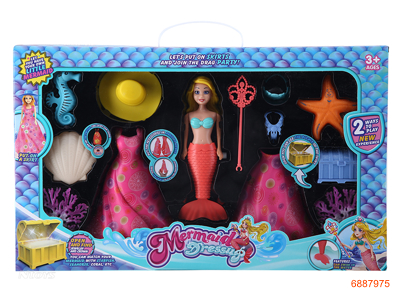WIND UP MERMAID SET W/LIGHT IN CLOTH/3AG3 BATTERIES