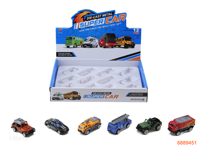 1:55 FREE WHEEL DIE-CAST CAR 12PCS/DISPLAY BOX 6COLOURS 6ASTD