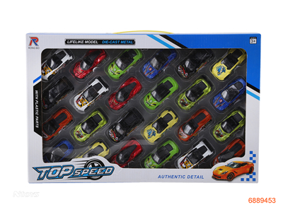 1:68 FREE WHEEL DIE-CAST CAR 24PCS 8COLOURS 16ASTD