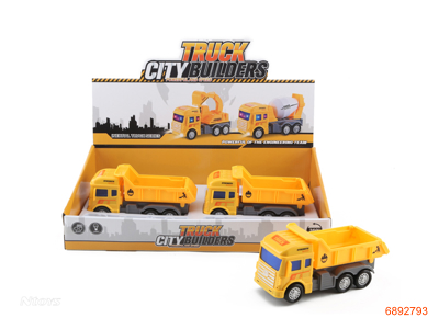 B/O CONSTRUCTION TRUCK,W/LIGHT/MUSIC,W/O 3*AA BATTERIES,6PCS/DISPLAY BOX