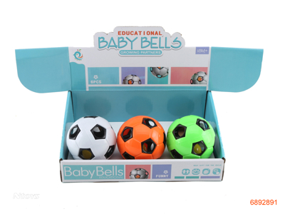 FOOTBALL BABY RATTLE,6PCS/DISPLAY BOX,3COLOUR