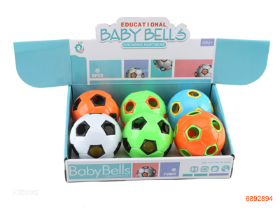 FOOTBALL BABY RATTLE,6PCS/DISPLAY BOX