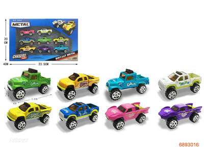 1:64 FREE WHEEL DIE-CAST CAR 8PCS