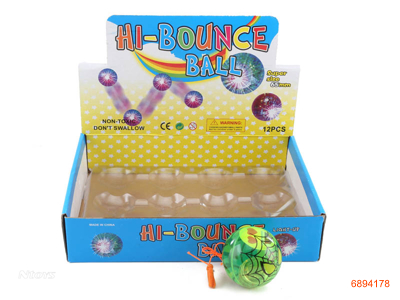 6.5CM FLICKER BOUNCING BALLS,W/3*AG13 BATTERIES,12PCS/DISPLAY BOX