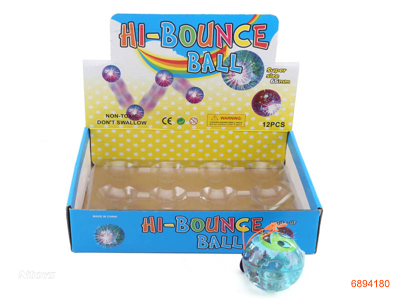 6.5CM FLICKER BOUNCING BALLS,W/3*AG13 BATTERIES,12PCS/DISPLAY BOX