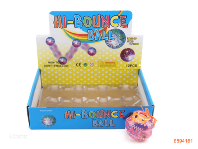 6.5CM FLICKER BOUNCING BALLS,W/3*AG13 BATTERIES,12PCS/DISPLAY BOX