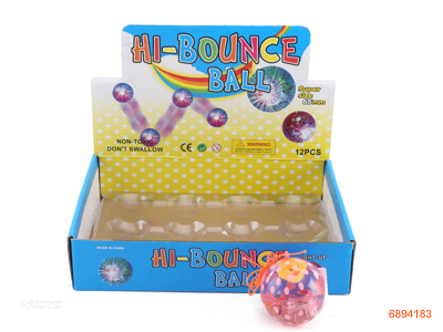 6.5CM FLICKER BOUNCING BALLS,W/3*AG13 BATTERIES,12PCS/DISPLAY BOX