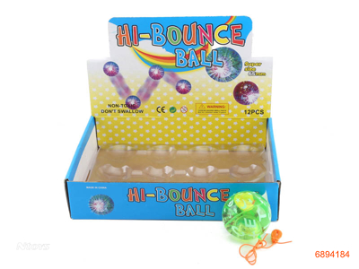 6.5CM FLICKER BOUNCING BALLS,W/3*AG13 BATTERIES,12PCS/DISPLAY BOX