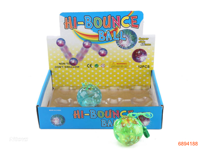 6.5CM FLICKER BOUNCING BALLS,W/3*AG13 BATTERIES,12PCS/DISPLAY BOX