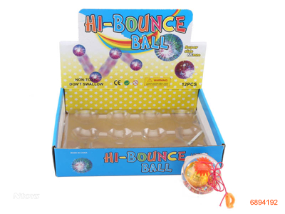 6.5CM FLICKER BOUNCING BALLS,W/3*AG13 BATTERIES,12PCS/DISPLAY BOX