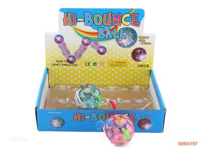 6.5CM FLICKER BOUNCING BALLS,W/3*AG13 BATTERIES,12PCS/DISPLAY BOX