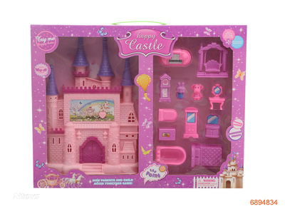 CASTLE SET,W/LIGHT/MUSIC,W/3*AG13 BATTERIES