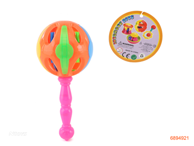 8CM BABY RATTLE 5COLOUR