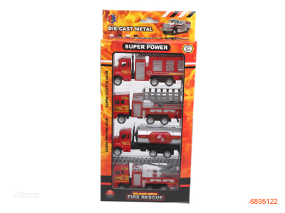 PULL BACK DIE-CAST CAR 4PCS,4ASTD