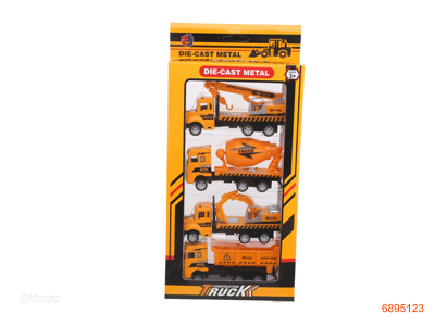 PULL BACK DIE-CAST CAR 4PCS,4ASTD