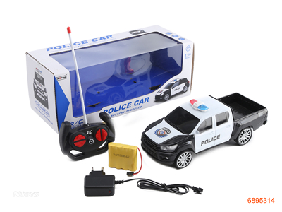 1:16 4CHANNELS R/C POLICE CAR,W/LIGHT,W/4.8V BATTERY IN CAR/CHARGER,W/O 2*AA BATTERIES IN CONTROLLER