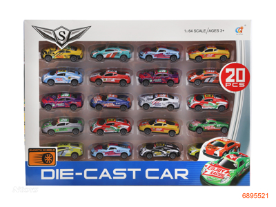 1:64 PULL BACK DIE-CAST CAR 20PCS