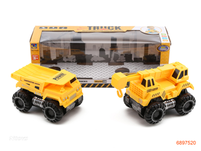 B/O CONSTRUCTION TRUCK,W/LIGHT/MUSIC,W/O 2*3AA BATTERIES,2PCS