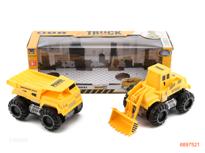 B/O CONSTRUCTION TRUCK,W/LIGHT/MUSIC,W/O 2*3AA BATTERIES,2PCS