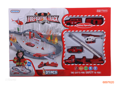 B/O FREE WHEEL DIE-CAST TRAIN TRACK,W/O 2*1AA BATTERIES IN CAR