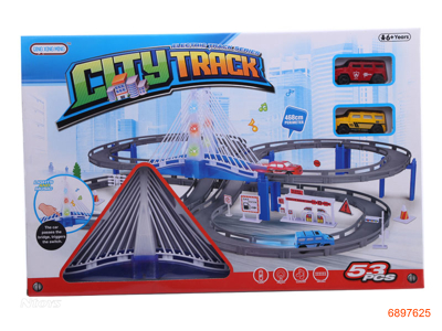 B/O TRAIN TRACK,W/LIGHT/MUSIC,W/O 2*1AA BATTERIES IN CAR,W/3*AG13 BATTERIES IN BRIDGE