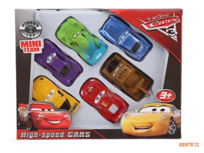 P/B CAR 6PCS 6COLOUR