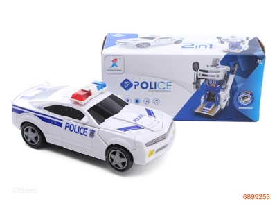 B/O TRANSFORMER ROBOT POLICE CAR,W/LIGHT/MUSIC,W/O 3*AA BATTERIES