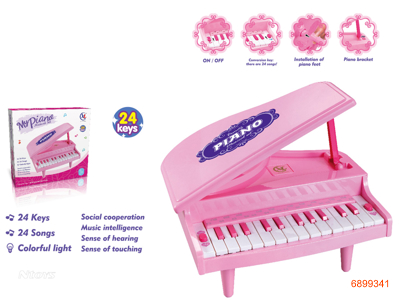 24KEY PIANO,W/LIGHT/MUSIC,W/O 3*AA BATTERIES