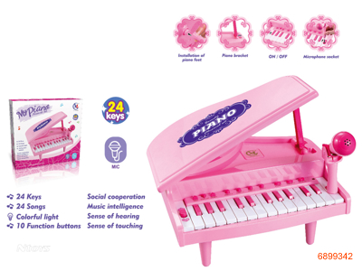 24KEY PIANO,W/LIGHT/MUSIC,W/O 3*AA BATTERIES