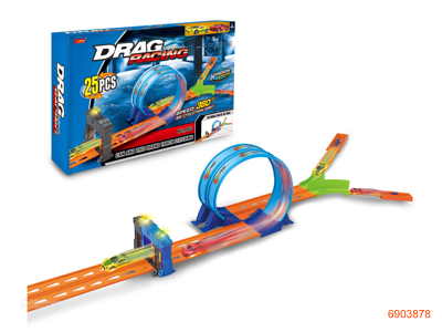 ELASTIC TRAIN TRACK W/2*CAR/3*AG13 BATTEIRES