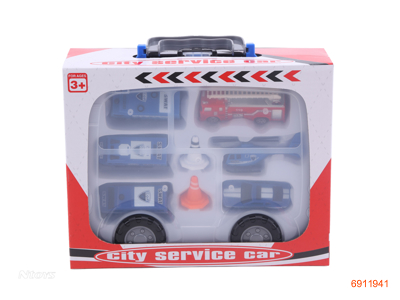 FREE WHEEL POLICE CAR SET